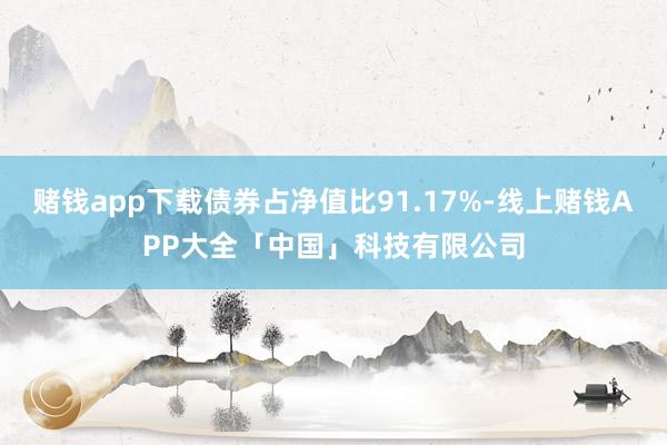赌钱app下载债券占净值比91.17%-线上赌钱APP大全「中国」科技有限公司